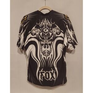 Fox Racing Mens Tattoo Print Skull Eagle Graphic Cycling Jersey Size Medium